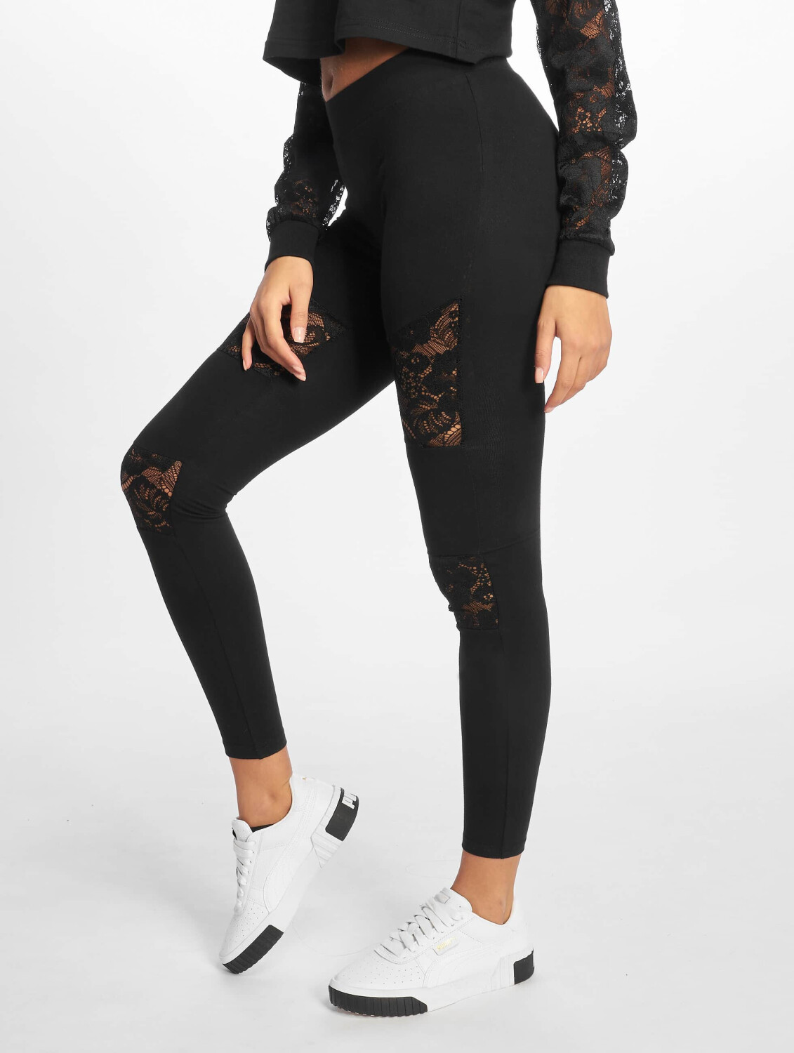 Urban Classics Leggings Laces Inset black (TB2593BLK)