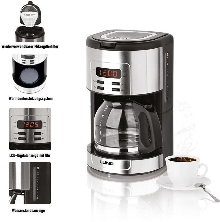 Kaltbrüh-Kaffeekrug Aus Glas – 1,8 Liter Mit Edelstahlfilter & Ausgießer – Perfekt Für Eiskaffee, Eistee, Limo & Mehr – Sicher, Spülmaschinenfest & BPA-frei