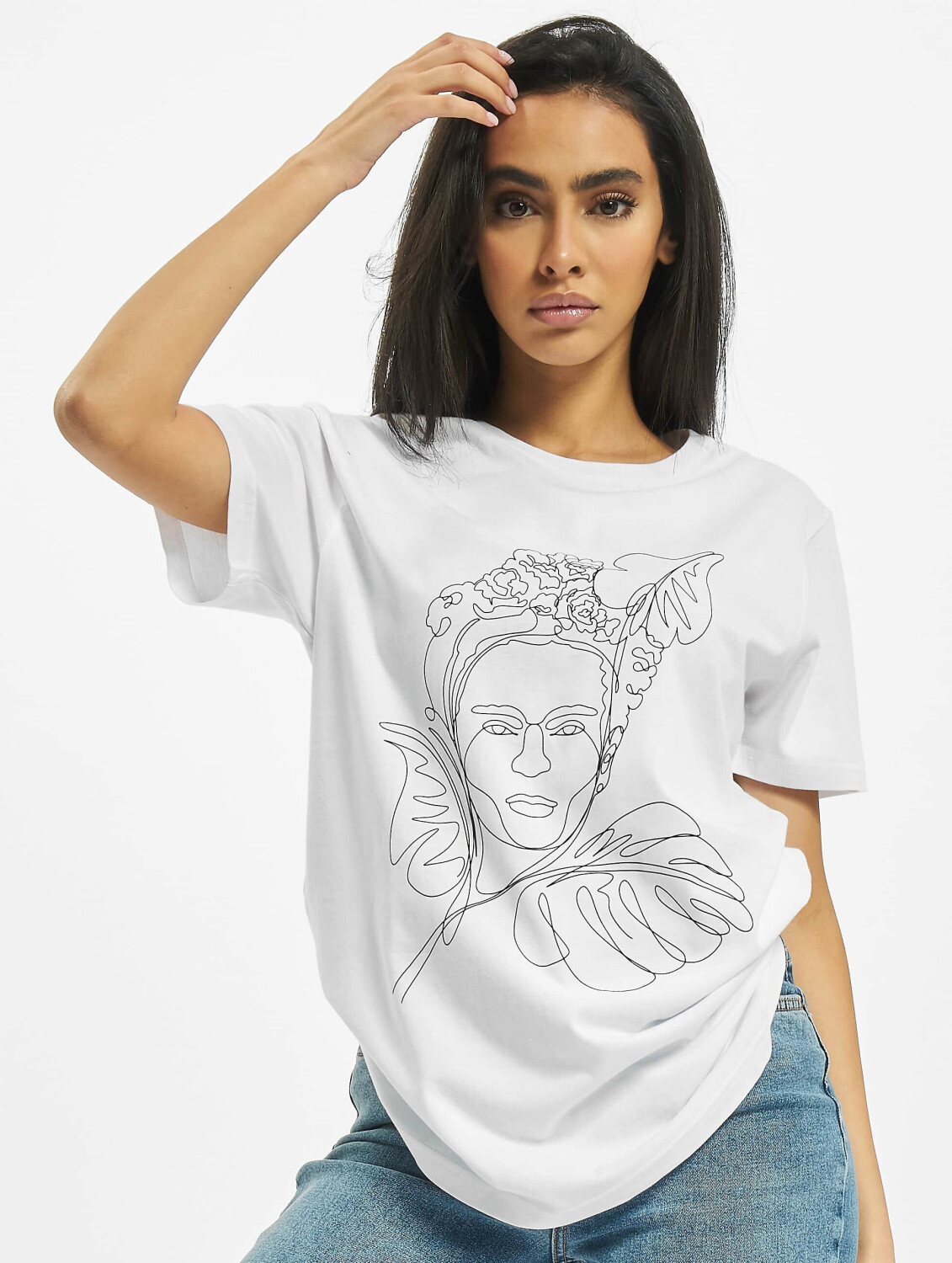 Merchcode T-Shirt Frida Kahlo One Line white (MC586220)