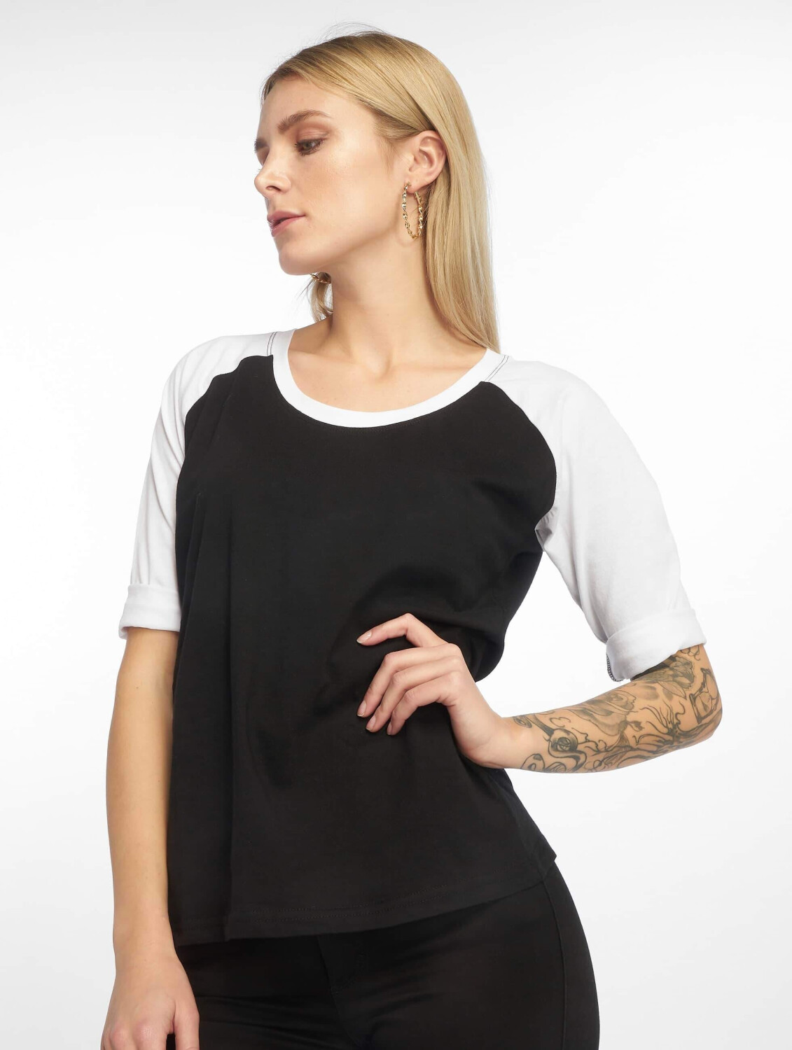 Urban Classics Longsleeve 3/4 Contrast Raglan black (TB733BLKWHT)
