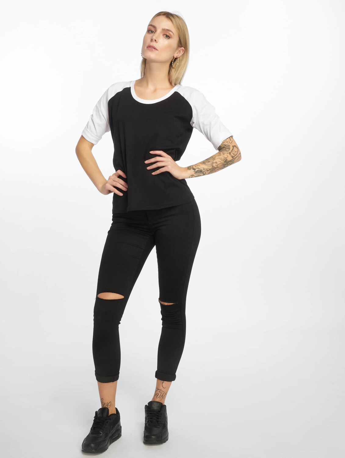 Urban Classics Longsleeve 3/4 Contrast Raglan black (TB733BLKWHT) au meilleur prix sur idealo.fr