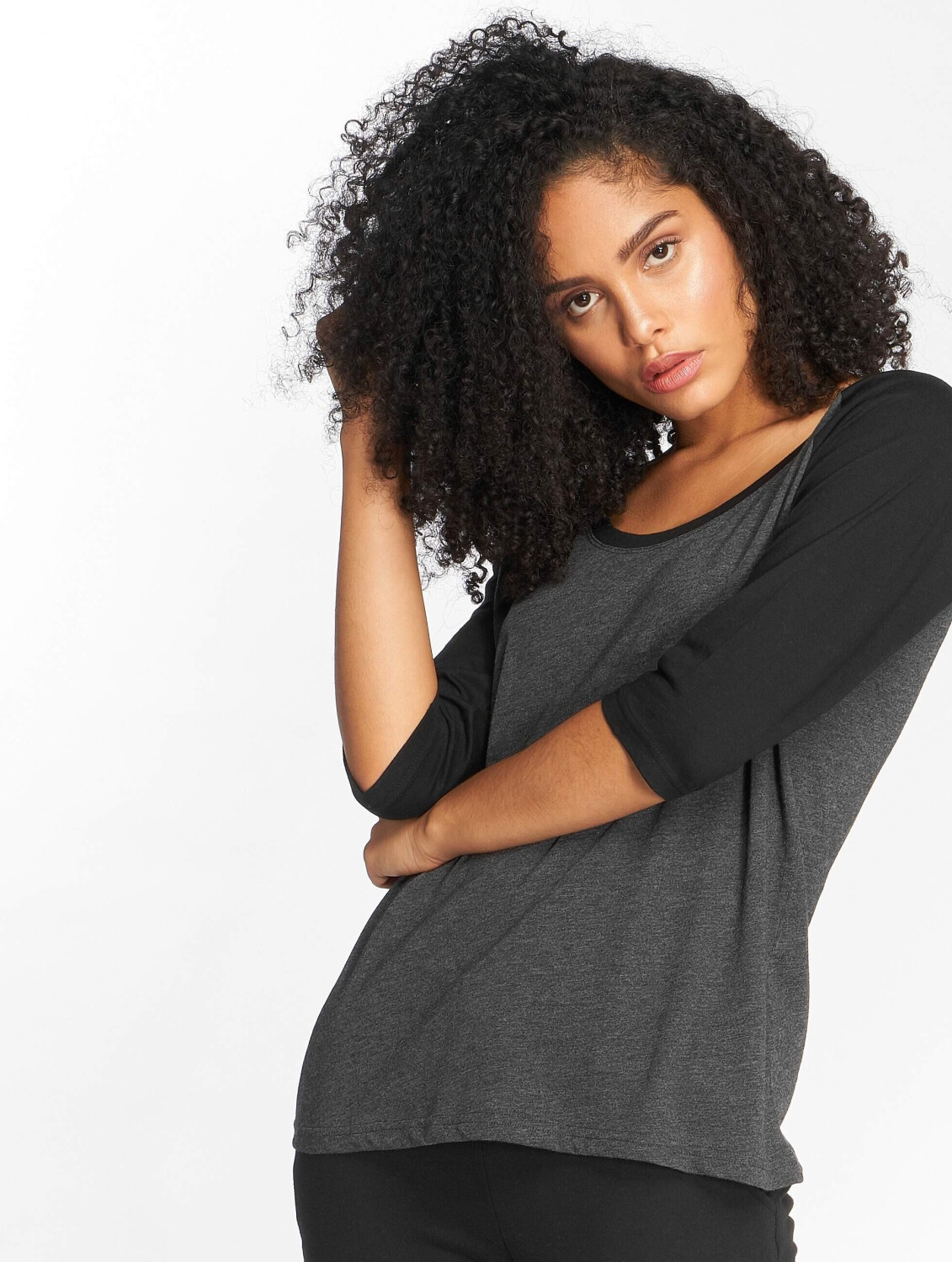 Urban Classics Longsleeve Ladies 3/4 Contrast Raglan black (TB733BLKCHA)