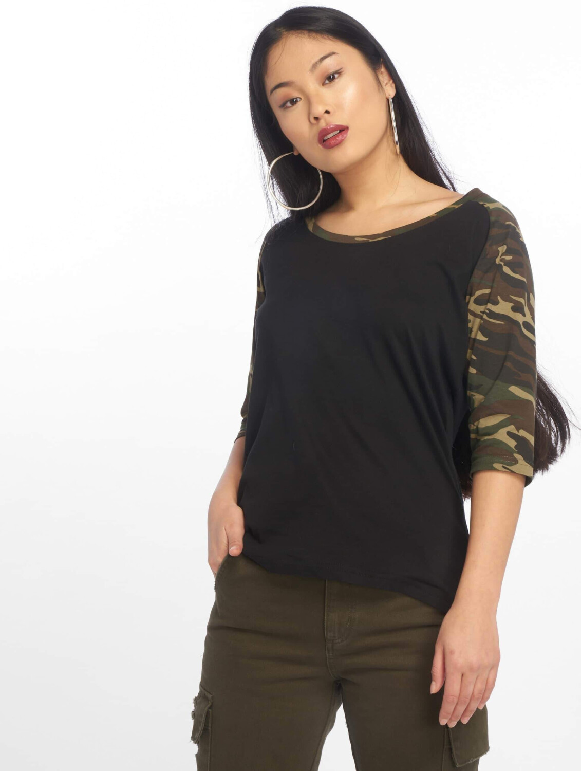 Urban Classics Longsleeve Ladies 3/4 Contrast Raglan black (TB733BLKWOOCAM)