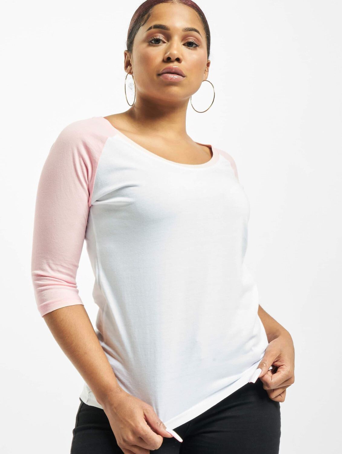 Urban Classics Longsleeve Ladies 3/4 Contrast Raglan white (TB733WHTPNK)