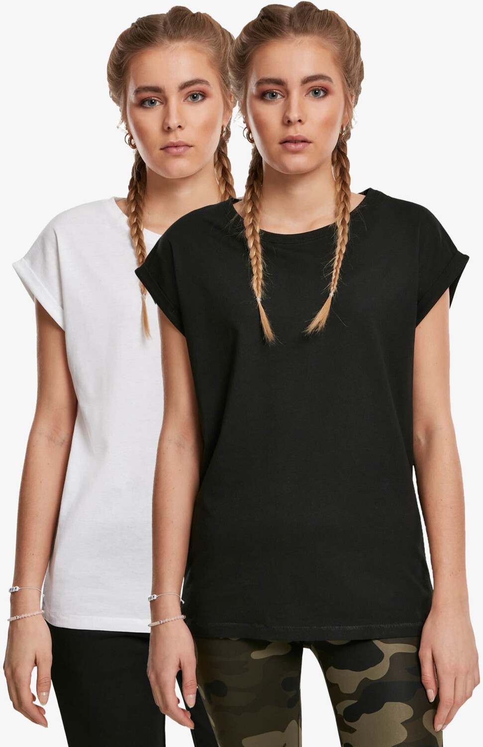 Urban Classics T-Shirt Extended Shoulder 2-Pack black (TB771A00826)
