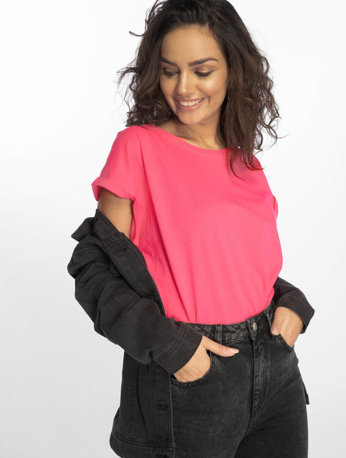 Urban Classics T-Shirt Extended Shoulder pink (TB771PNKGRA)