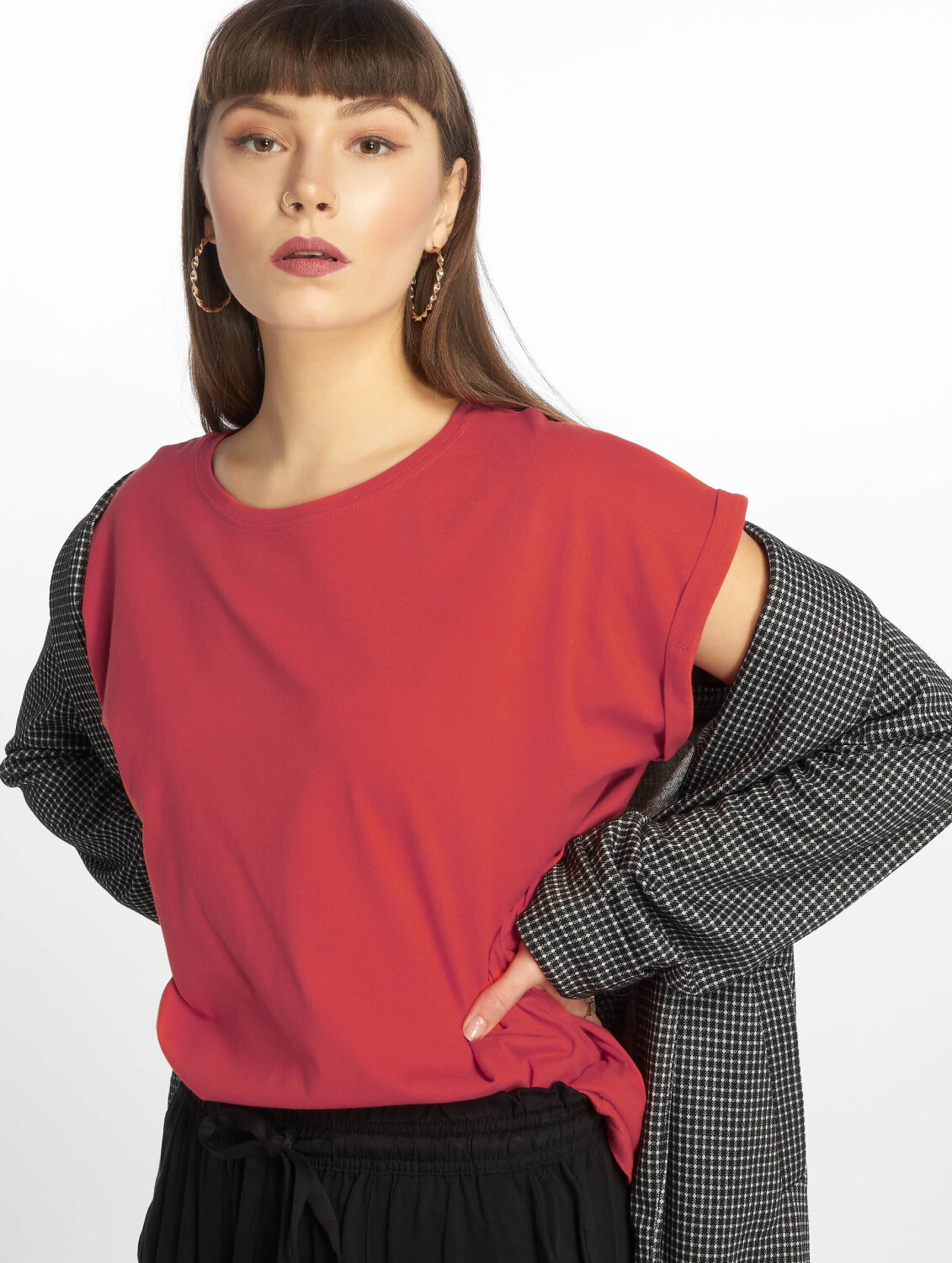 Urban Classics T-Shirt Extended Shoulder red (TB771BLOORA)