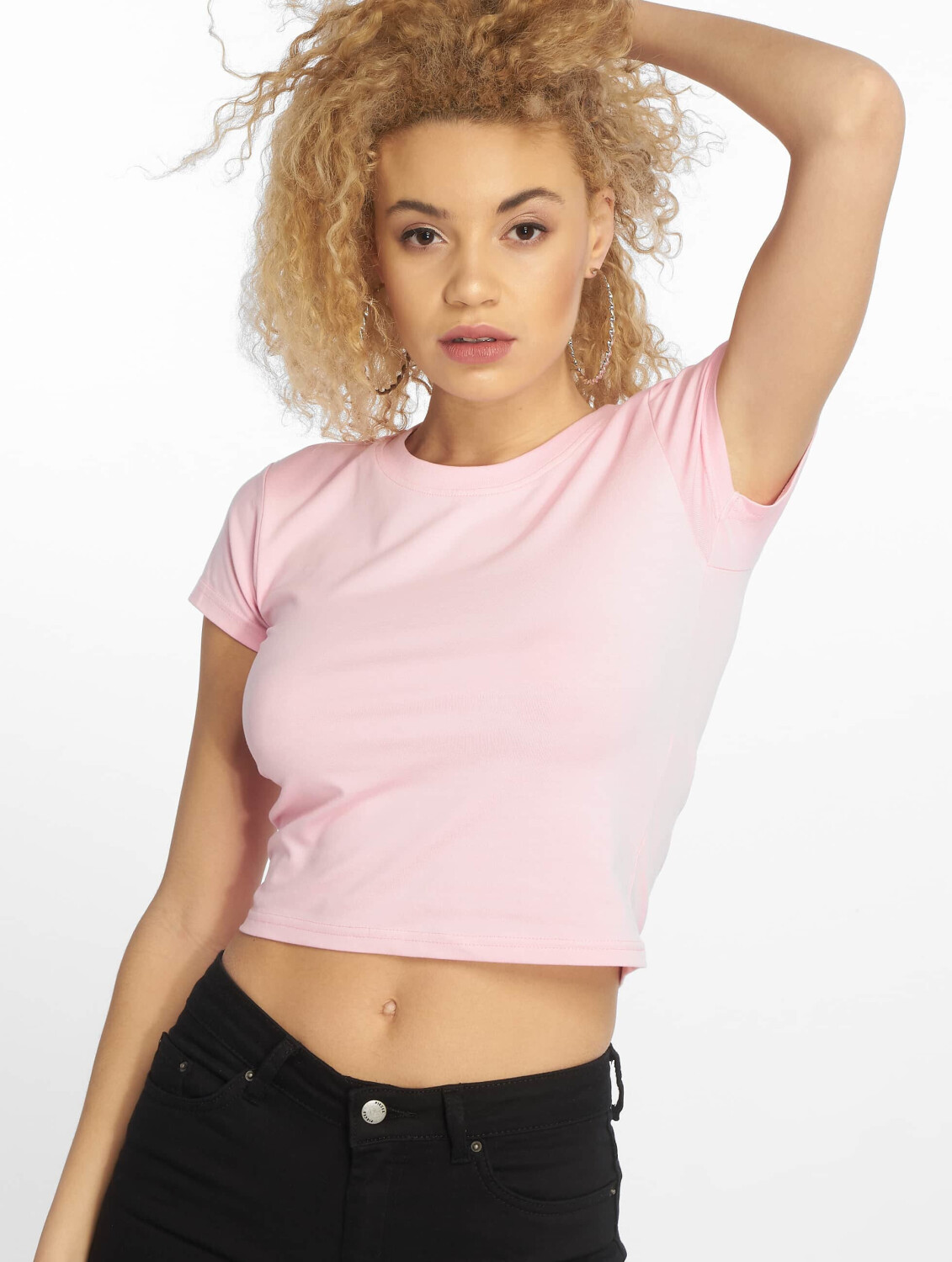 Urban Classics T-Shirt Stretch Jersey Cropped pink (TB2754BARPNK)