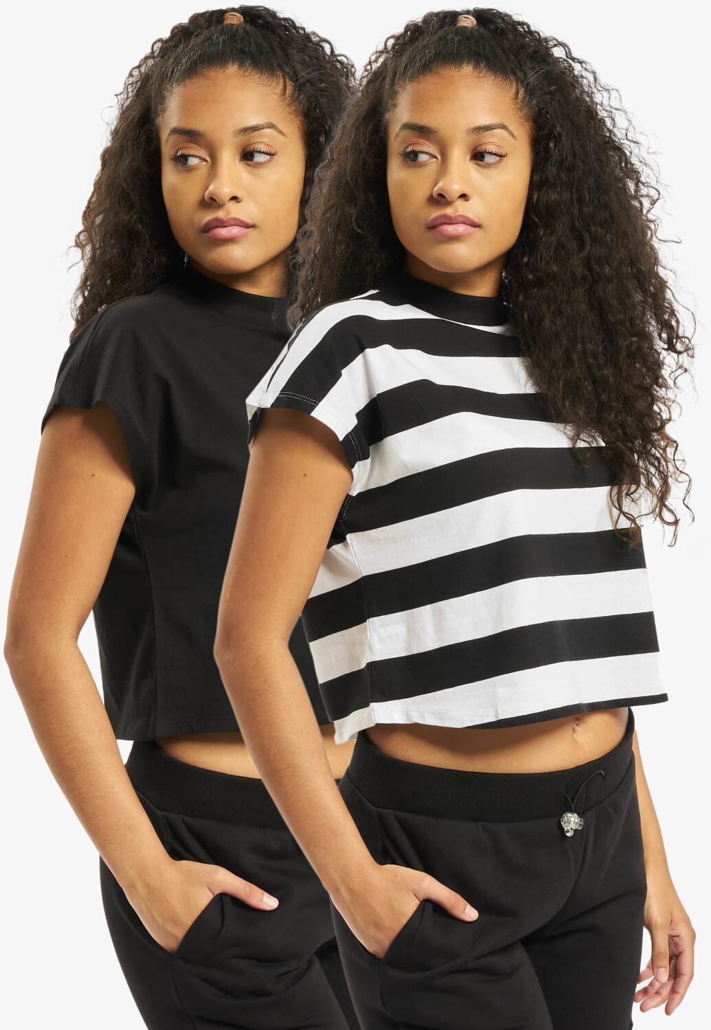 Urban Classics T-Shirt Stripe Short 2-Pack black (TB3631A02683)