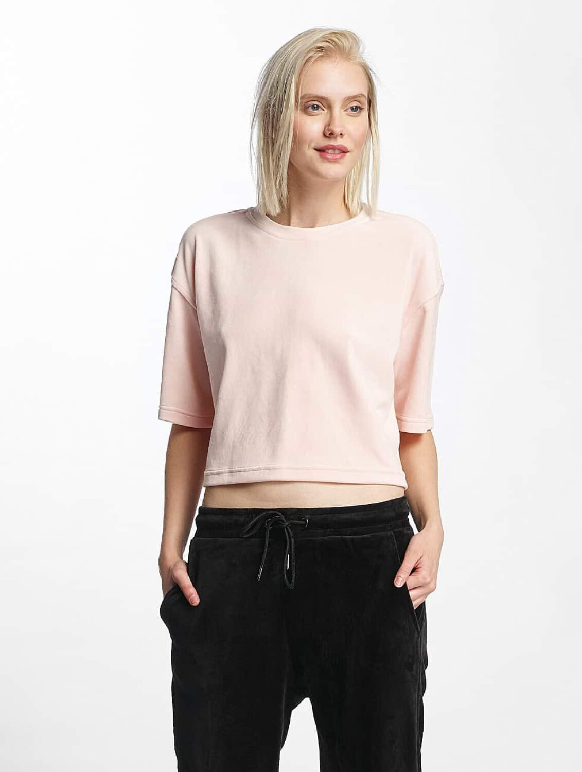 Urban Classics T-Shirt Velvet Short Kimono rose (TB1729PNK)