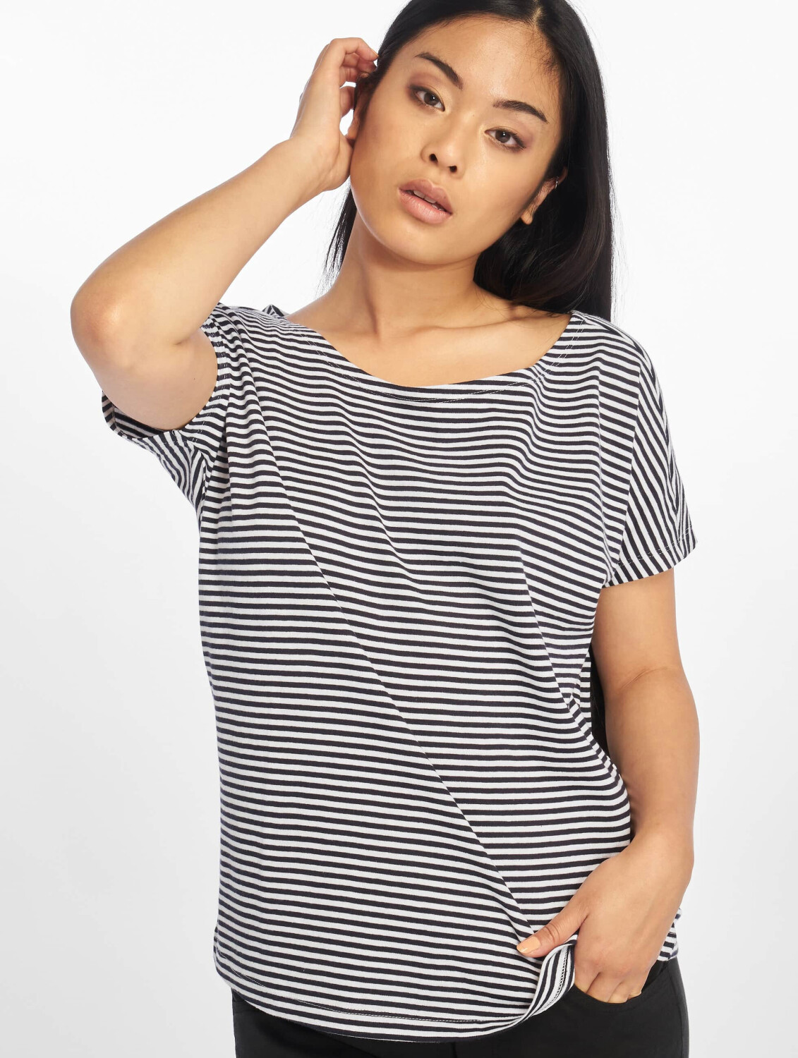 Urban Classics T-Shirt Yarn Dyed Baby Stripe blue (TB2824NAVWHT)