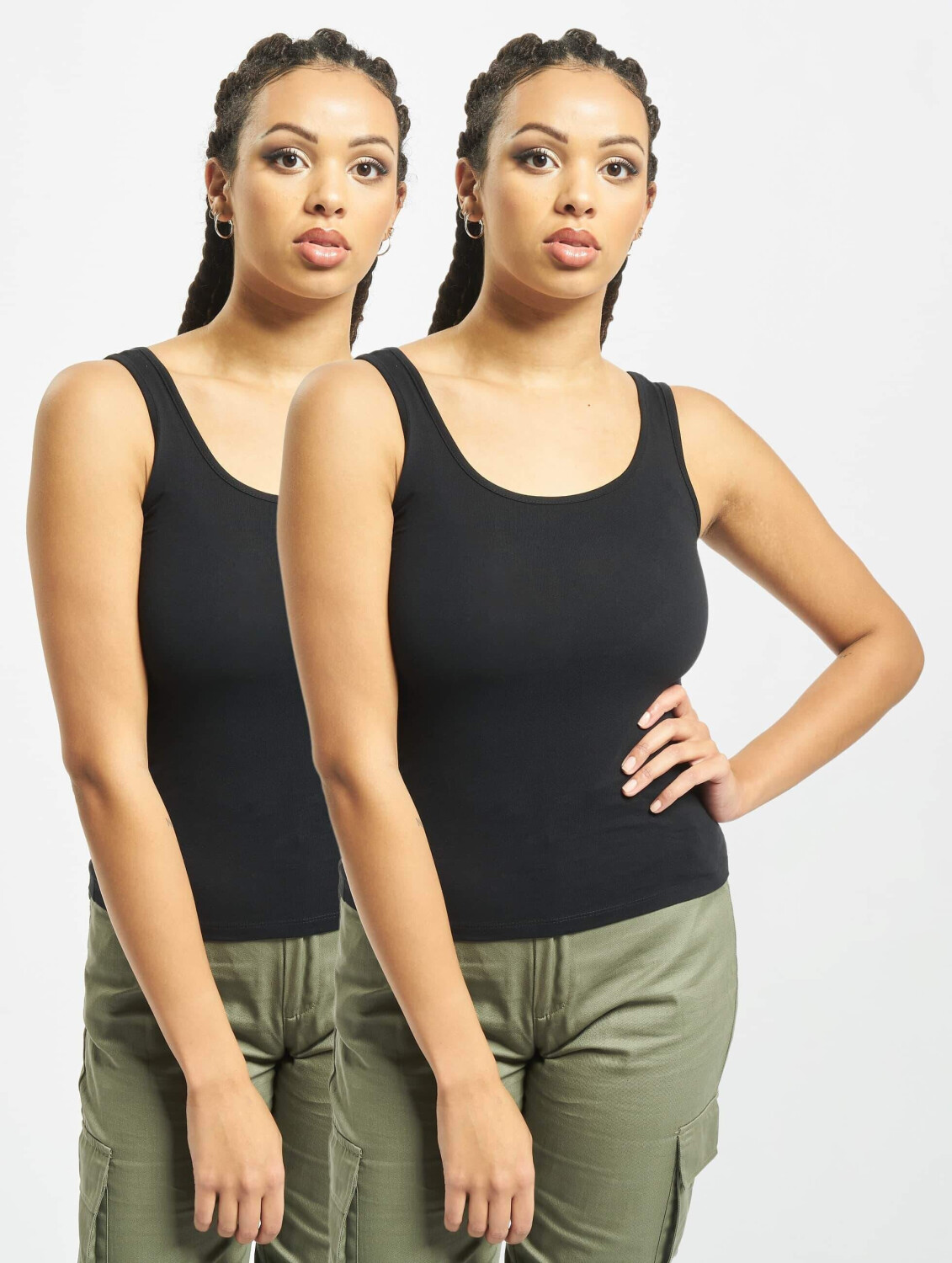 Urban Classics Tank Tops 2-Pack Basic black (TB1907BLK)