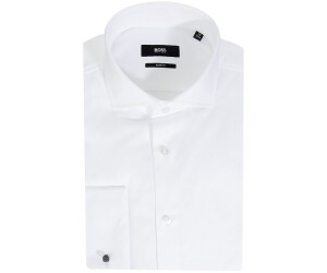 Herren Bekleidung Hemden Business Hemden BOSS by HUGO BOSS Baumwolle Slim-Fit Hemd aus strukturiertem Baumwoll-Mix in Weiß für Herren 