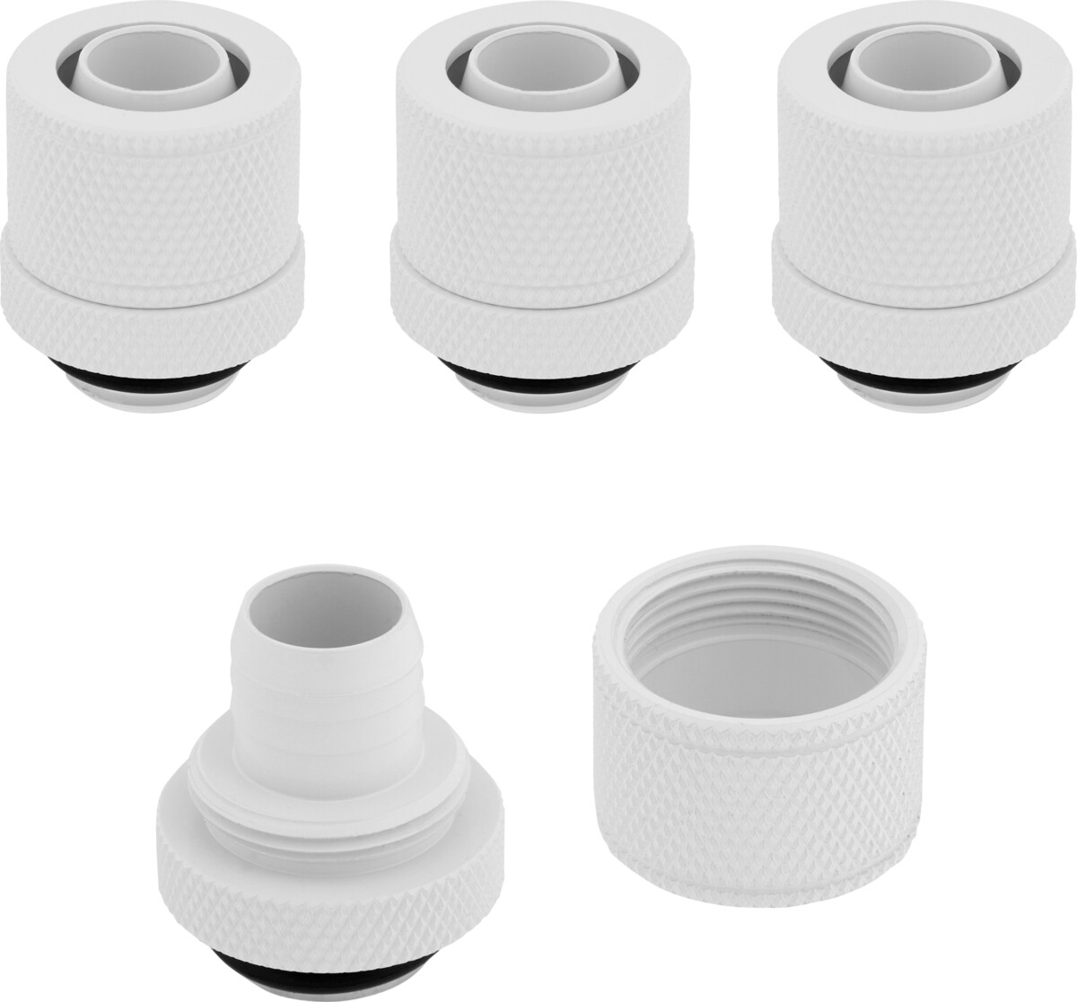 Corsair Hydro X Series XF Compression 10/13mm (3/8” / 1/2”) ID/OD Fitting Four Pack blanc
