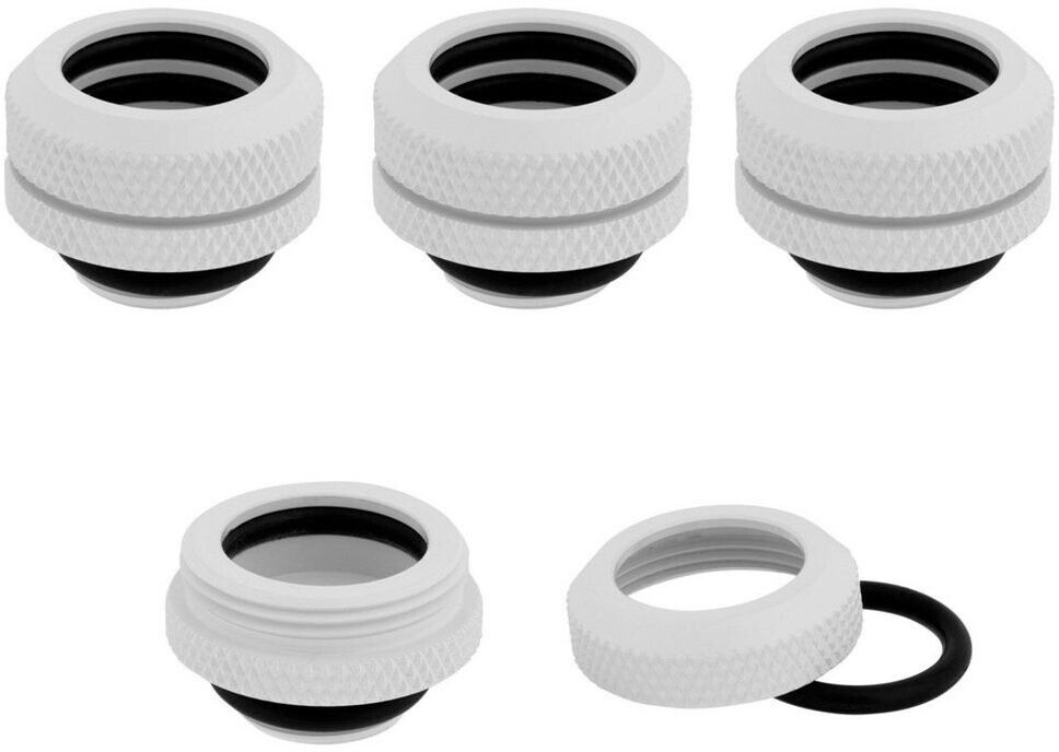 Corsair Hydro X Series XF Hardline Fittings 14mm - Four Pack blanc