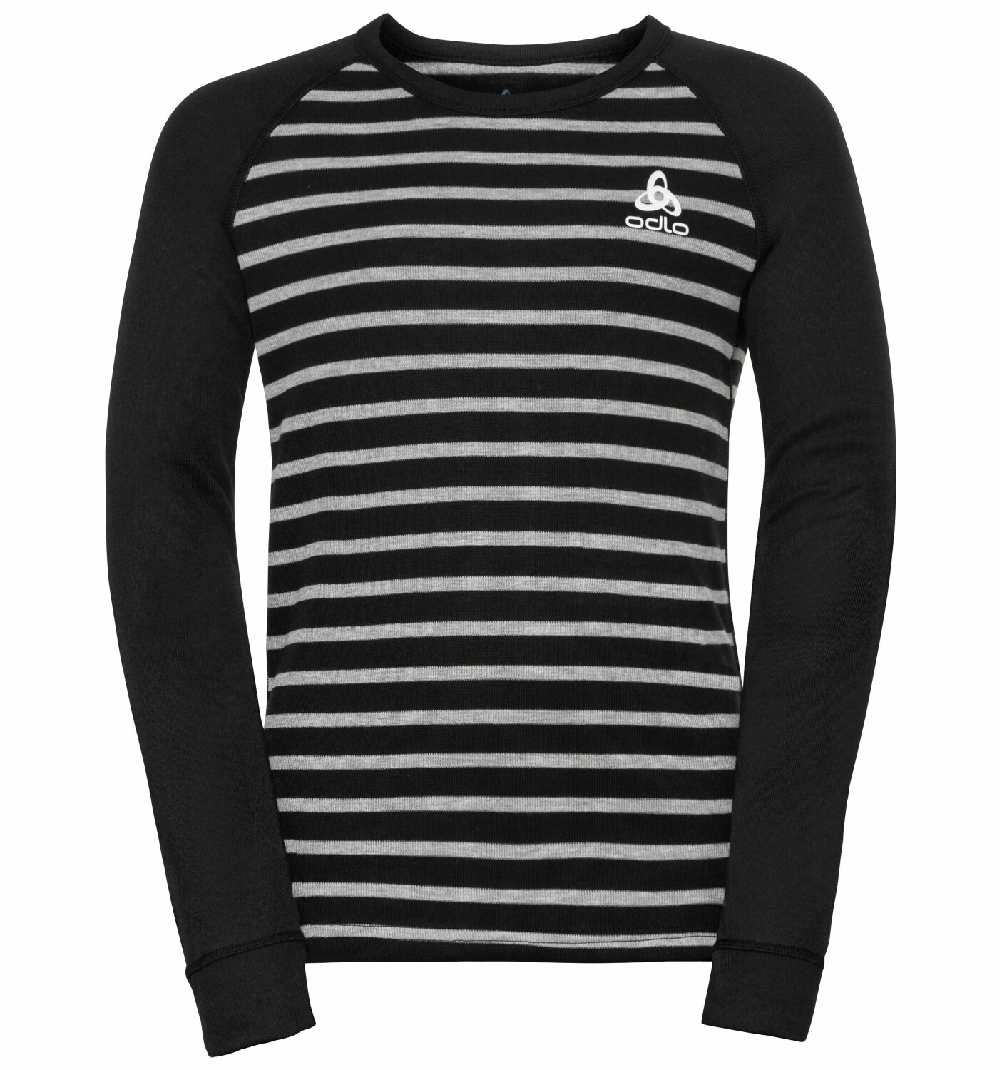 Odlo Active Warm ECO Kids Long-Sleeve Baselayer Top black/grey melange/stripes