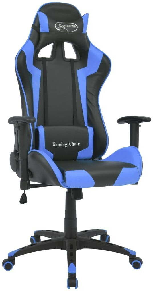 vidaXL Gaming Chair in Leatherette Reclining Blue