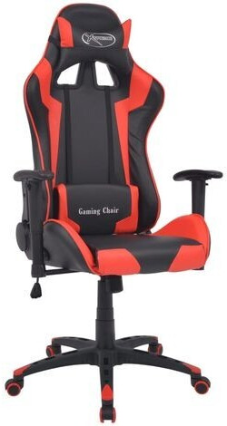 vidaXL Gaming Chair in Leatherette Reclining Red