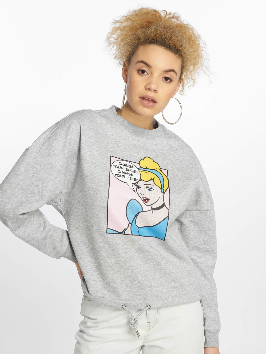 Merchcode Pullover Cinderella Change Your Shoes  grey (MC349HGRY)