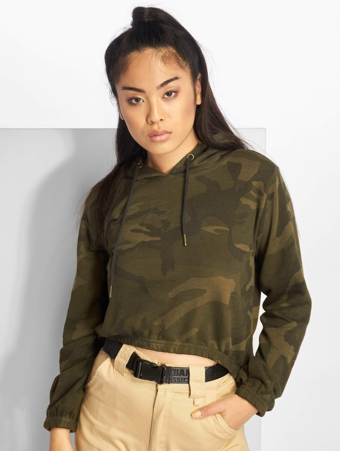 Urban Classics Hoody Camo Cropped  camouflagen (TB1636OLVCAM)