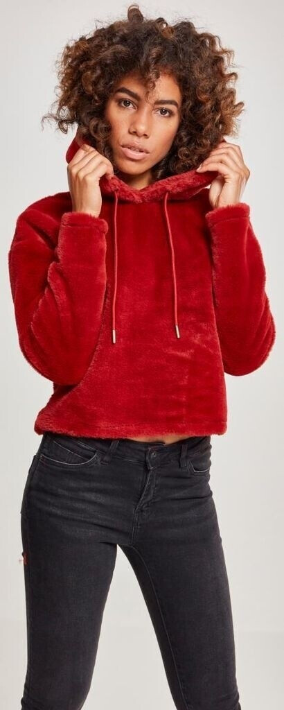 Urban Classics Hoody Oversize Short Teddy red (TB2348BUR)