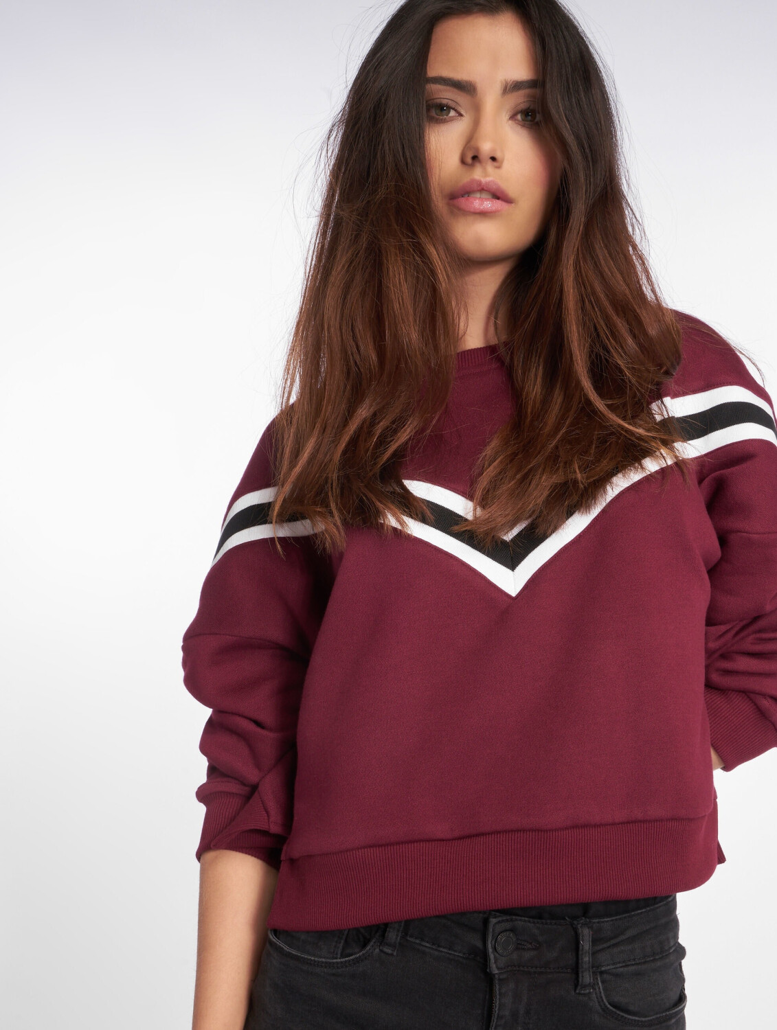 Urban Classics Pullover Inset Striped red (TB2341POR)