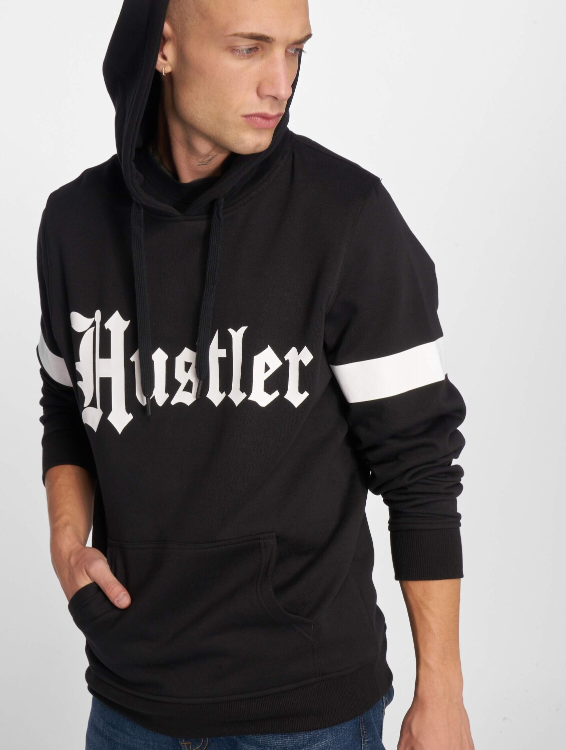 Merchcode Hoodie Hustler Stripe black (MC241BLK)