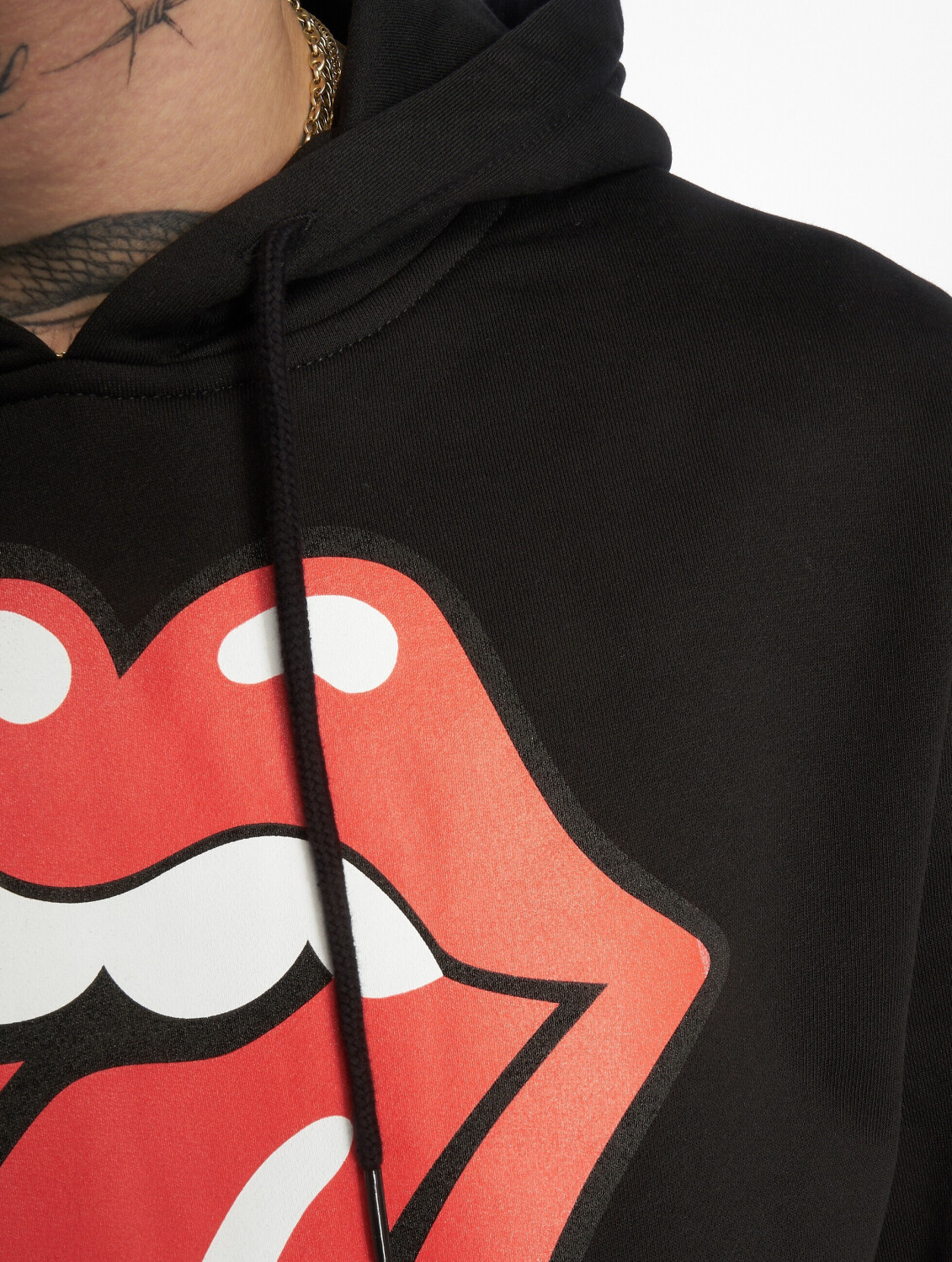 Merchcode Hoodie Rolling Stones Tongue black (MC329BLK)