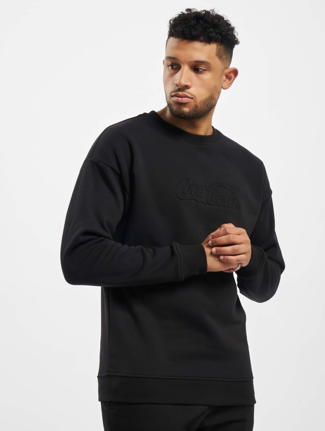 Merchcode Sweatshirt Coca Cola Embossed black (MC167BLK)