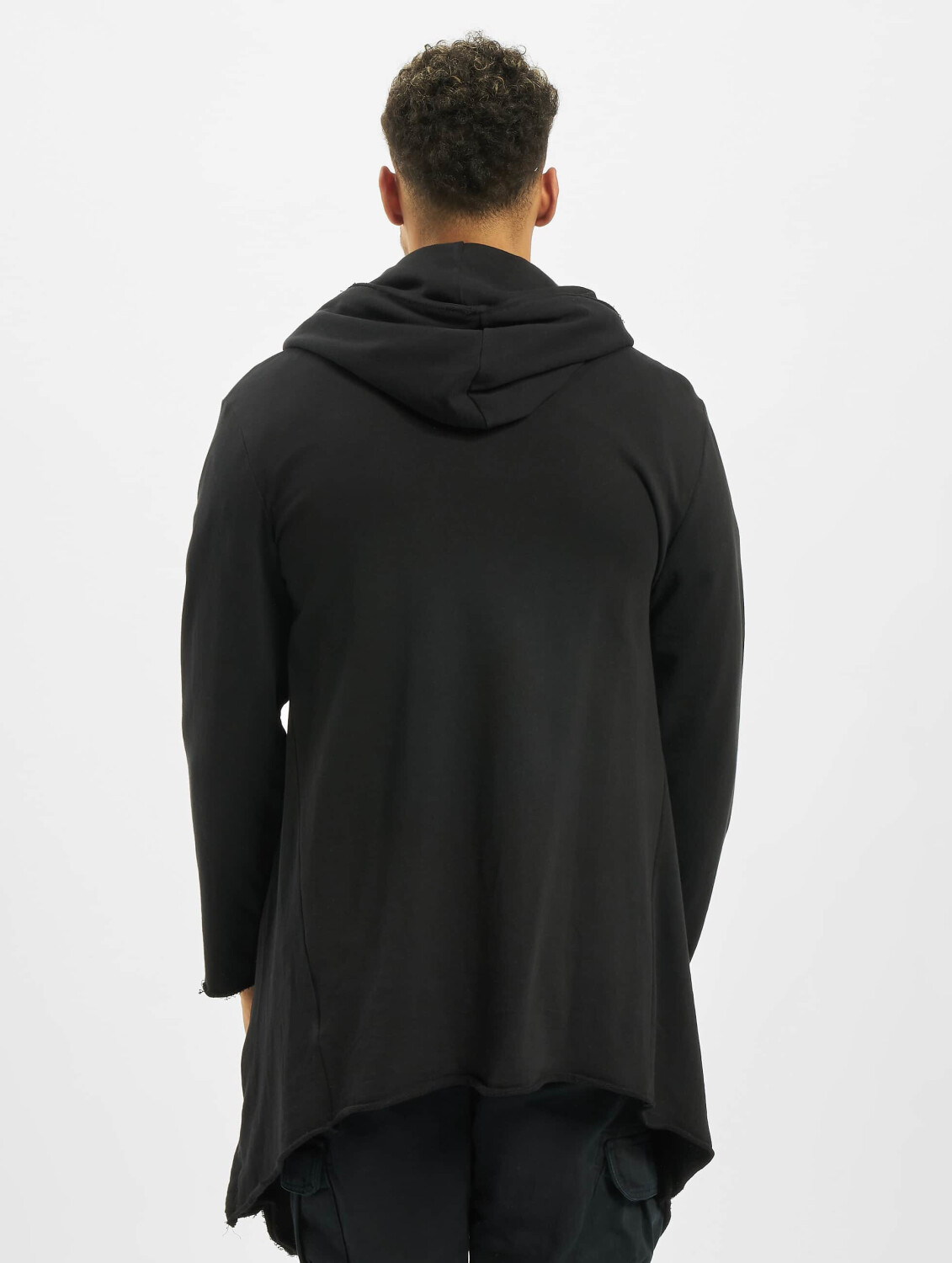 Long hooded open edge top