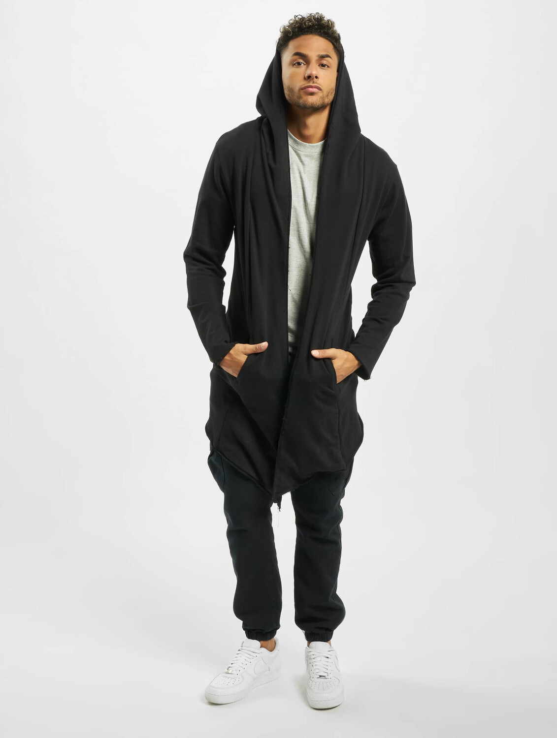 Urban classics long sale hooded open edge cardigan