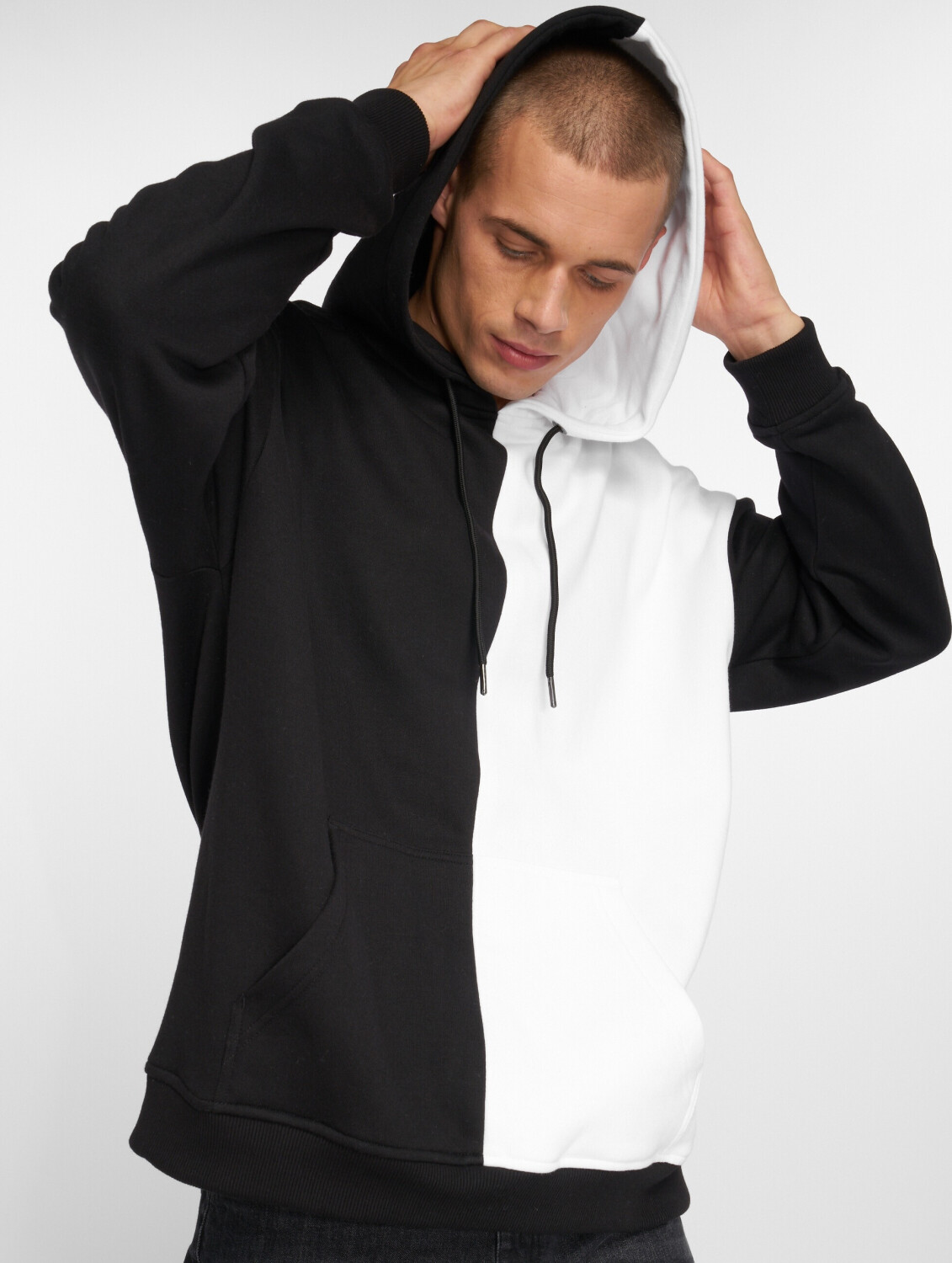 Urban Classics Hoodie Oversized Harlequin black (TB2396BLKWHT)