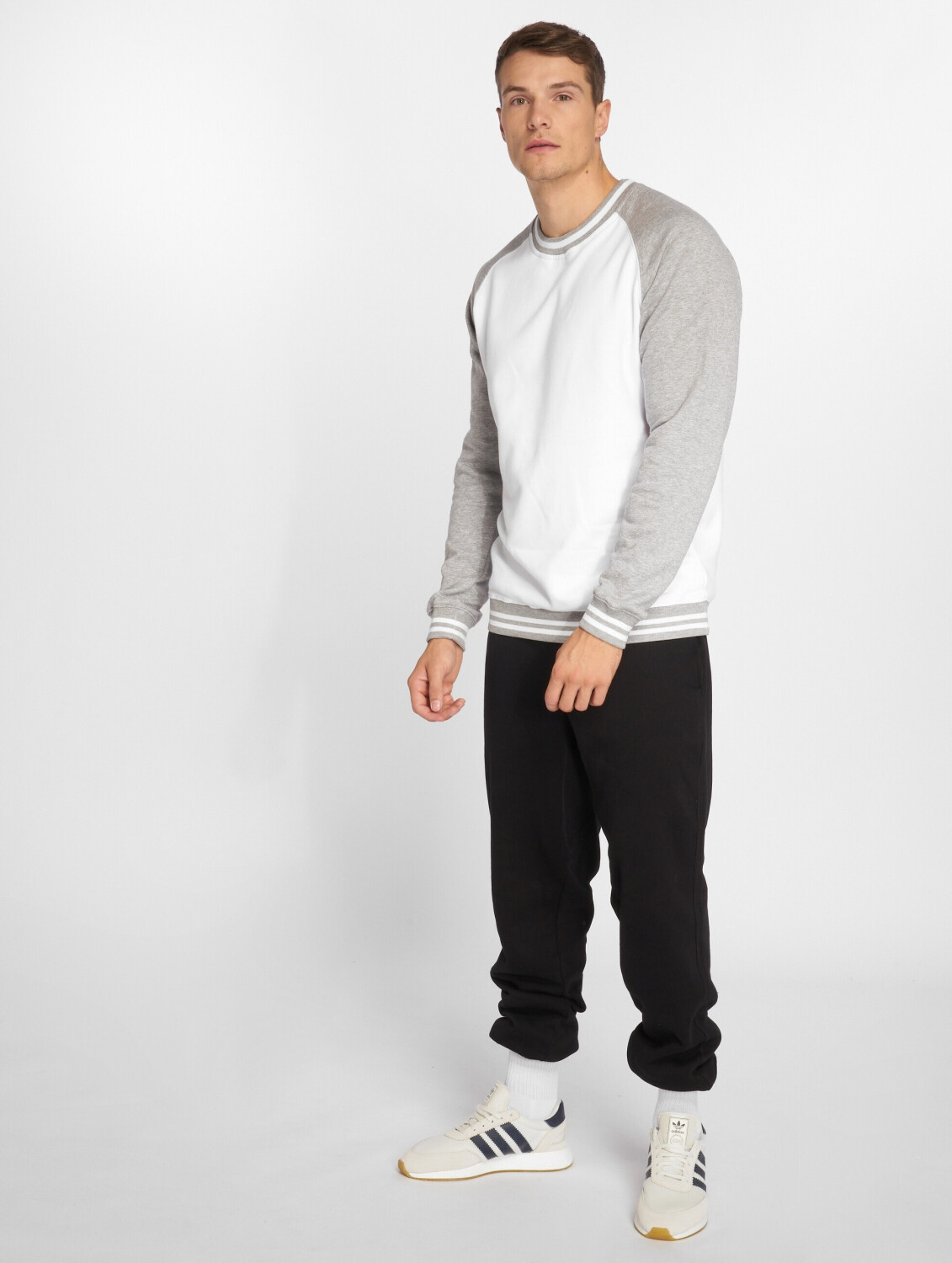 Urban Classics Sweatshirt Contrast College white (TB2397WHTGRY)