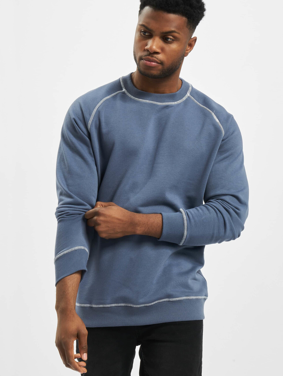 Urban Classics Sweatshirt Contrast Stitching Crew blue (TB368802428)