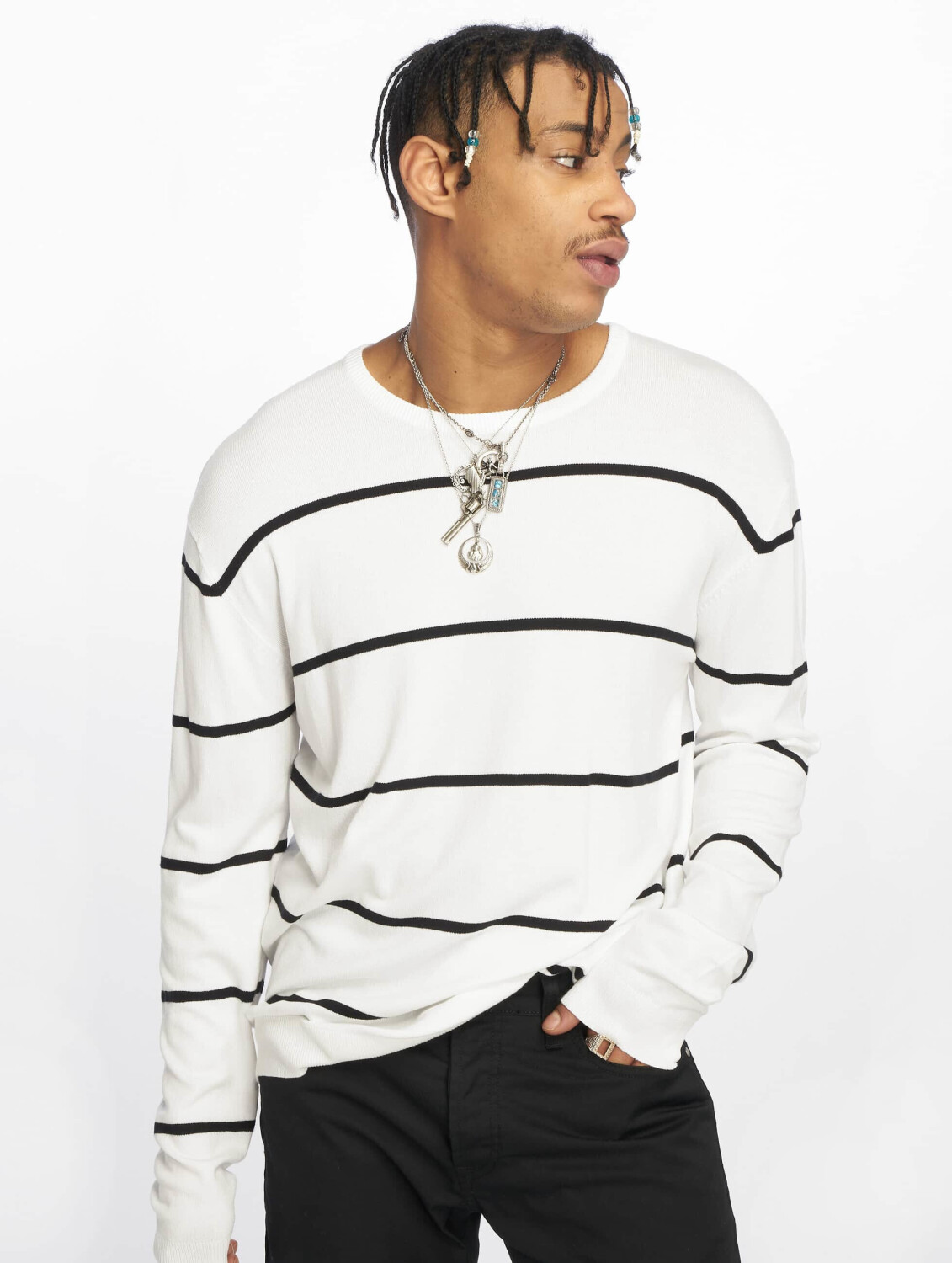 Urban Classics Sweatshirt Line white (TB2700BLK)