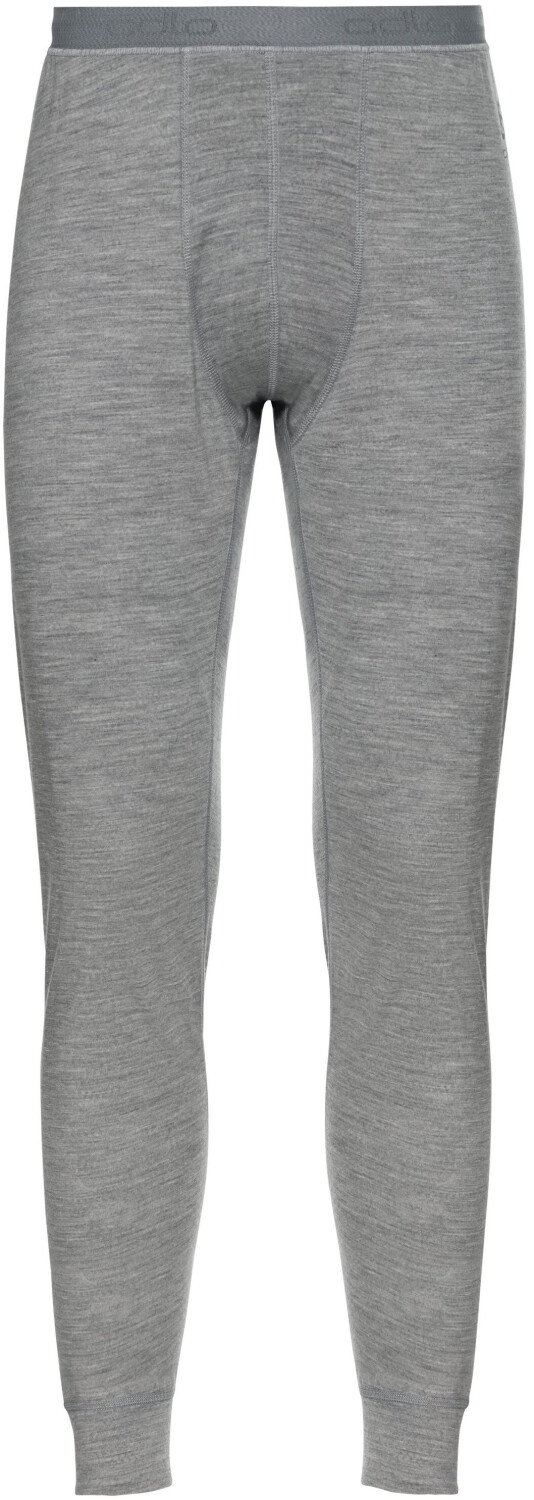 Odlo Men's Natural 100 % Merino Warm Baselayer Pants grey melange/grey melange