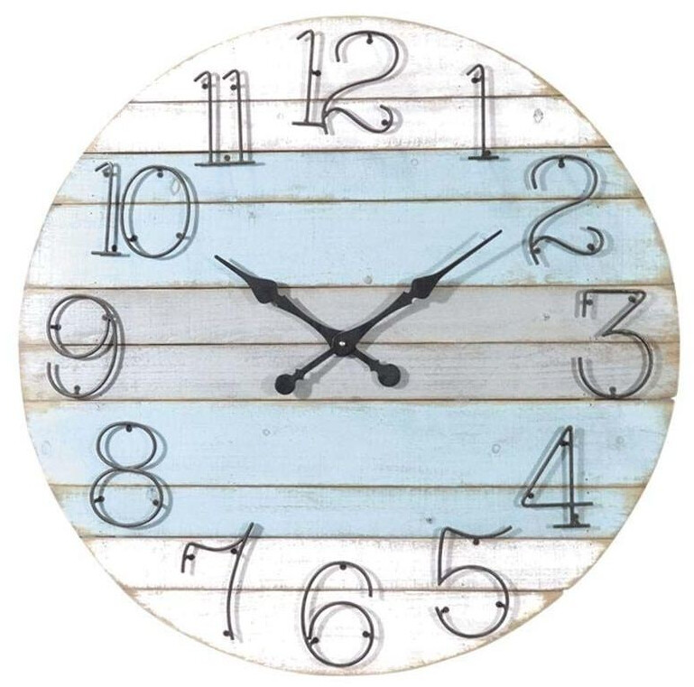 Aubry Gaspard Horloge ronde en bois marine