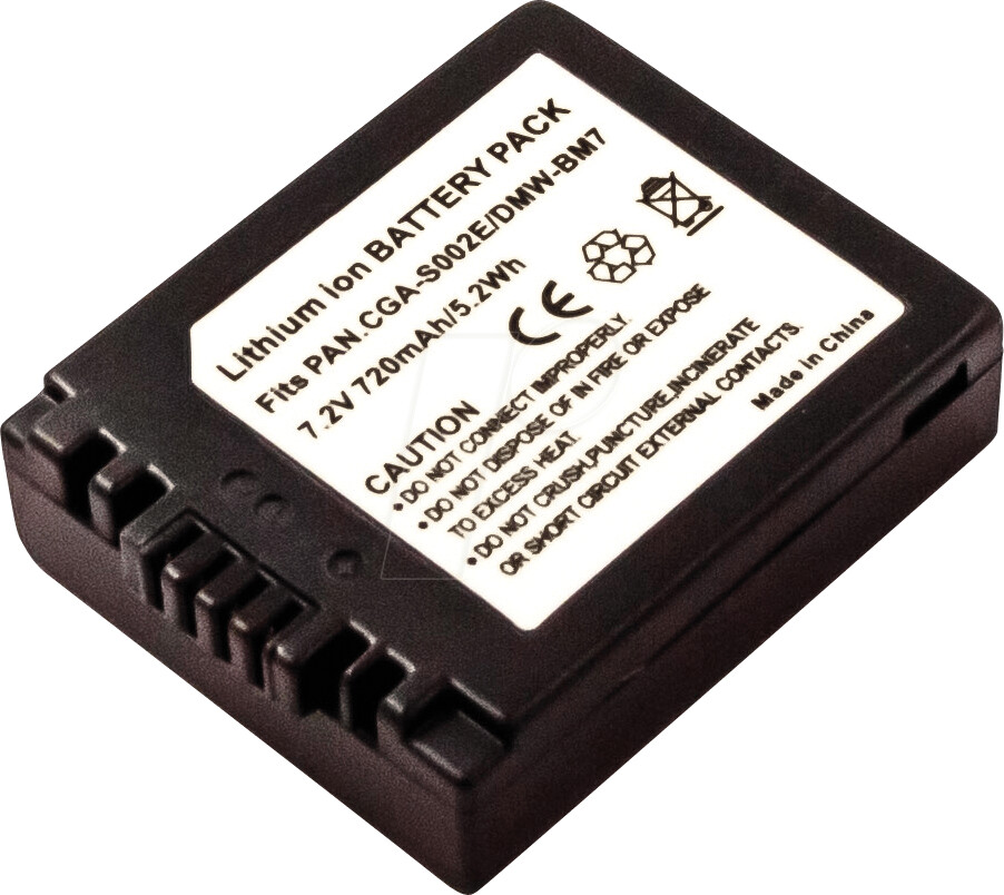 AccuCell Battery for Panasonic CGA-S002/CGR-S002/DMW-BM7
