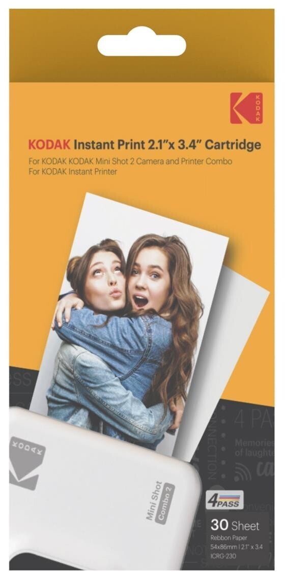 KODAK INSTANT PRINT 3'X3' PAPER 30 Sheet Ink Ribbon ICRG-330 Mini Shot  Combo - FotoDiego