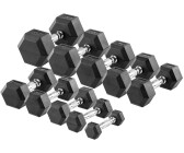 Hantelset mit Rack 6-30 kg GORILLA SPORTS® Hexagon Kurzhantel Gummi Set 237 kg