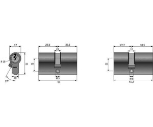 ABUS ABUS Profil A Double Cylindre C 73 N 45 70mm Nug beids.Anz.Schlü.3 Divers 