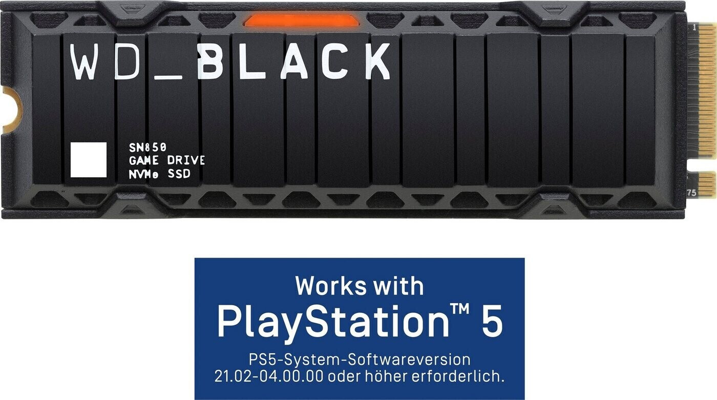WD_BLACK SN850 1TB M.2 2280 PCIe Gen4 NVMe Gaming SSD with Heatsink - Works  with PlayStation 5 up to 7000 MB/s read speed : : Informatique