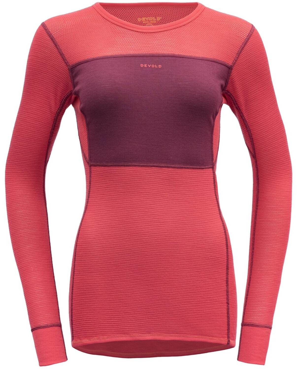 Devold Wool Mesh Woman Longsleeve beetroot/poppy