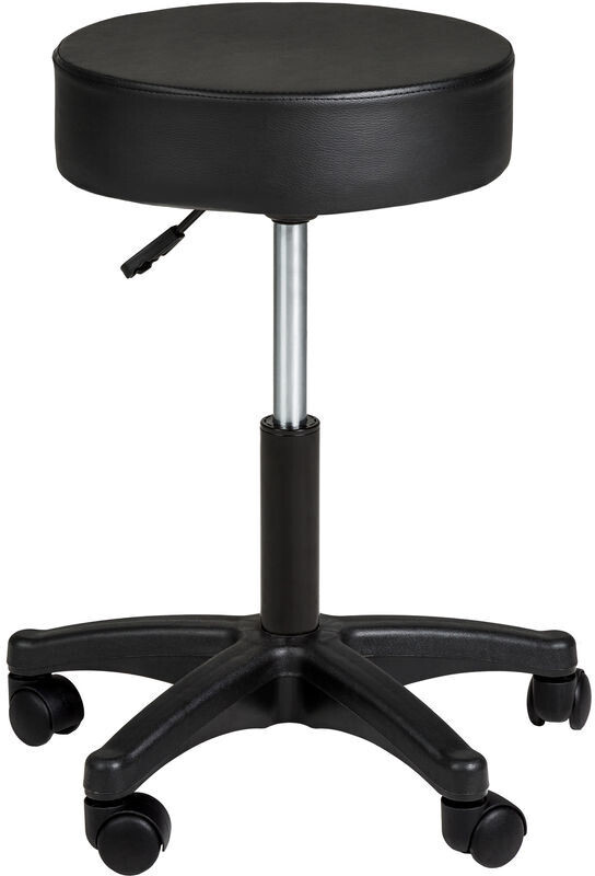 TecTake Tabouret à roulettes noir
