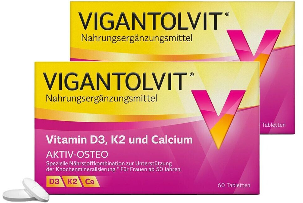 Merck Vigantolvit Vitamin D3 K2 Calcium Filmtabletten (2x60Stk.) ab €