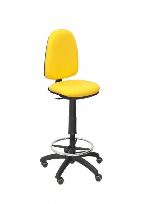 Piqueras y Crespo Stool Ayna Bali Parquet Wheels Yellow
