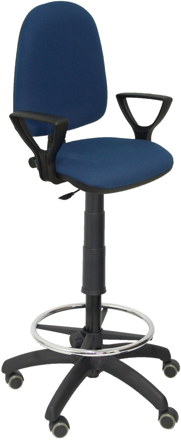 Piqueras y Crespo Stool Ayna Bali Fixed Armrests Parquet Wheels Navy