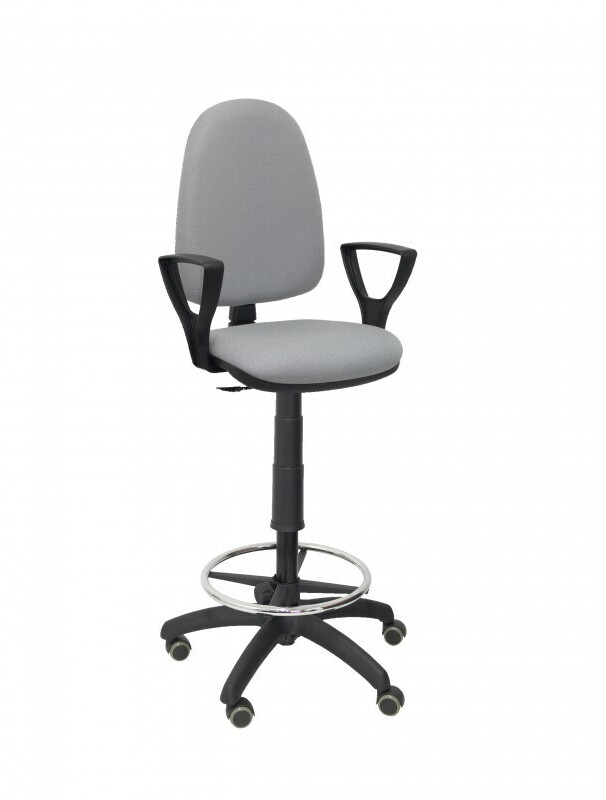 Piqueras y Crespo Stool Ayna Bali Fixed Armrests Parquet Wheels Grey
