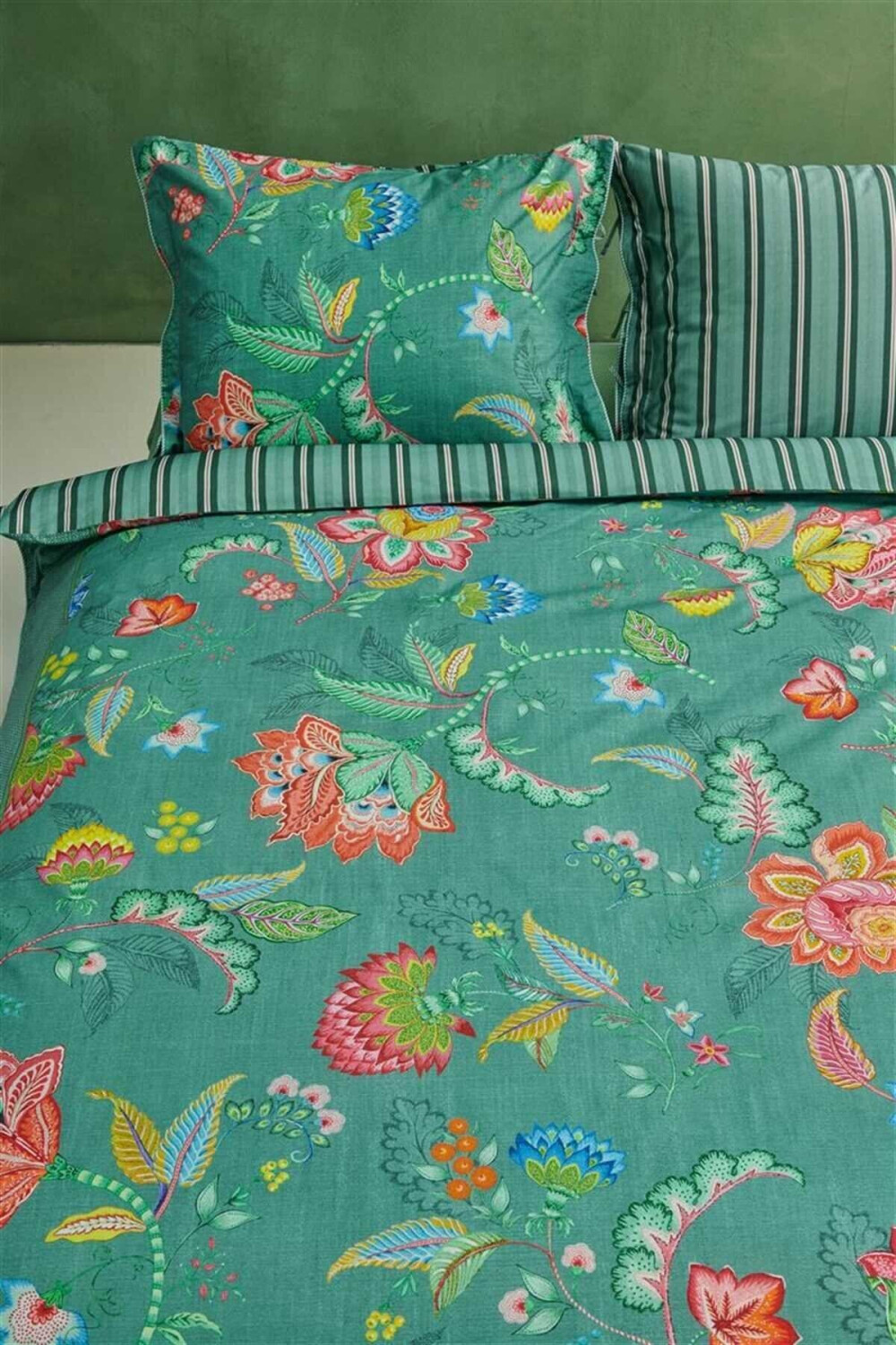 Pip Studio Bettbezug Matata Grün 135x200cm - Afrikanisches Blumen-Design