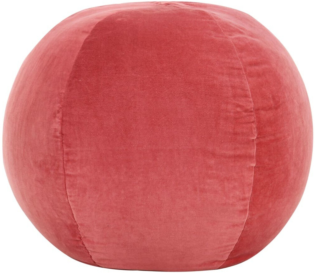 VidaXL Pouf en velours de coton rose 50 x 35 cm